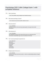 Psychology 2301 Collin College Exam 1 with complete solutions