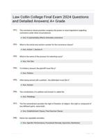 Law Collin College Final Exam 2024 Questions and Detailed Answers| A+ Grade