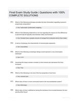 Final Exam Study Guide | Questions  with 100% COMPLETE SOLUTIONS