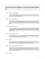 Texas All Lines Adjuster Test Study Guide Rated A+
