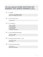 All Lines Adjuster EXAMS  QUESTIONS AND ANSWERS 100% VERIFED ANSWERS A.docx