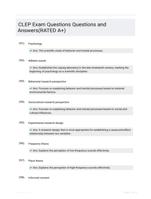 CLEP Exam Questions Questions and Answers(RATED A+)