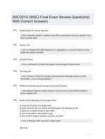 BSC2010 (IRSC) Final Exam Review Questions) With Correct Answers