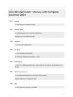 GCU BIO-322 Exam 1 Review with Complete Solutions 2024