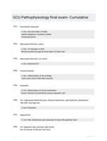 GCU Pathophysiology final exam- Cumulative