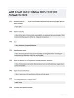 WRT EXAM QUESTIONS & 100% PERFECT ANSWERS 2024