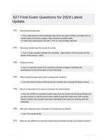 527 Final Exam Questions for 2024 Latest Update.