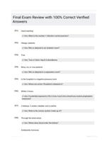 Final Exam Review with 100% Correct Verified Answers
