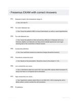 - Fresenius EXAM with correct Answers