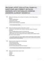 RN EXAM LATEST 2024 ACTUAL EXAM ALL QUESTIONS AND CORRECT DETAILED ANSWERS WITH RATIONALES (VERIFIED ANSWERS) |ALREADY GRADED A+