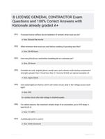 B LICENSE GENERAL CONTRACTOR Exam Questions and 100% Correct  Answers with Rationale already graded A+
