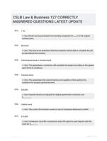 CSLB Law & Business 127 CORRECTLY ANSWERED QUESTIONS LATEST UPDATE