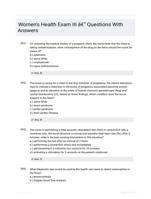 Women's Health Exam III - Questions With Answers