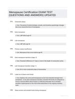 Menopause Certification EXAM TEST (QUESTIONS AND  ANSWERS) UPDATED