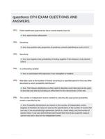 questions CPH EXAM QUESTIONS AND ANSWERS.