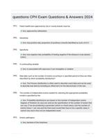 questions CPH Exam Questions & Answers 2024