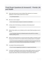 Final (Exam Questions & Answers!!) - Florida Life and Health