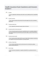 Health Insurance Exam Questions and Answers Graded A