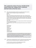 RN Leadership Online Practice 2023B EXAM QUESTIONS (60 TERMS) WITH VERIFIED DEFINITIONS UPDATED 2024