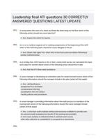 Leadership final ATI questions 30 CORRECTLY ANSWERED QUESTIONS LATEST UPDATE
