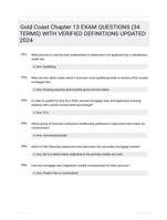 Gold Coast Chapter 13  EXAM QUESTIONS (34 TERMS) WITH VERIFIED DEFINITIONS UPDATED 2024