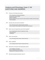 Anatomy and Physiology: Exam 2 169 QUESTIONS AND ANSWERS