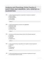 Anatomy and Physiology Online Practice A QUESTIONS AND ANSWERS 100% VERIFIED A+ GUARANTEED
