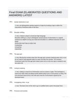 Final Exam VERIFIED QUESTIONS AND  ANSWERS 2024 LATEST  VERSION