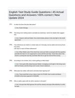 English Test Study Guide Questions | 45 Actual Questions and Answers 100% correct | New Update 2024