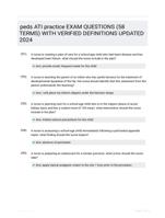 peds ATI practice EXAM QUESTIONS (58 TERMS) WITH VERIFIED DEFINITIONS UPDATED 2024