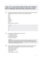 Peds ATI Final EXAM QUESTIONS (50 TERMS) WITH VERIFIED DEFINITIONS UPDATED 2024