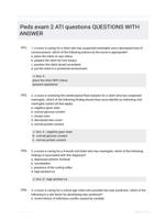 Peds exam 2 ATI questions QUESTIONS WITH ANSWER