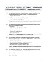 ATI Practice Questions PEDs Exam 1 All Possible Questions and Answers with complete solution