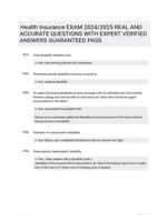 Health Insurance EXAM 2024/2025 REAL AND ACCURATE QUESTIONS WITH EXPERT VERIFIED ANSWERS GUARANTEED PASS