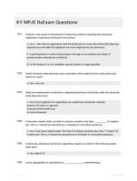 KY MPJE RxExam Questions