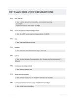 RBT Exam 2024 VERIFIED SOLUTIONS