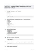 SPI Exam Questions and Answers- Greenville Technical College