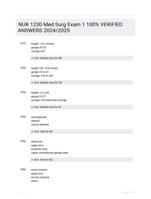 NUR 1230 Med Surg Exam 1 100%  VERIFIED ANSWERS  2024/2025