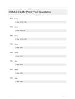 CSMLS EXAM PREP Test Questions