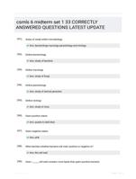 csmls 6 midterm set 1 33 CORRECTLY ANSWERED QUESTIONS LATEST UPDATE