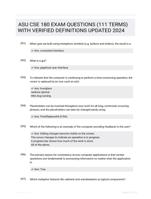 ASU CSE 180 EXAM QUESTIONS (111 TERMS) WITH VERIFIED DEFINITIONS UPDATED 2024