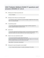 6541 Pediatric Midterm EXAM 27 questions and answers GRADED A+ Q & A