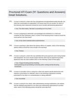 Proctored ATI Exam (91 Questions and Answers) Great Solutions..