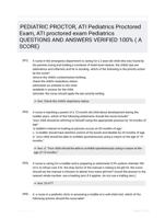 PEDIATRIC PROCTOR, ATI Pediatrics Proctored Exam, ATI proctored exam Pediatrics QUESTIONS AND ANSWERS VERIFIED 100% ( A SCORE)