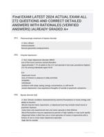 Final EXAM LATEST 2024 ACTUAL EXAM ALL 272 QUESTIONS AND CORRECT DETAILED ANSWERS WITH RATIONALES (VERIFIED ANSWERS) |ALREADY GRADED A+