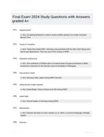 Final Exam 2024 Study Questions with Answers graded A+
