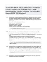 PEDIATRIC PROCTOR, ATI Pediatrics Proctored Exam, ATI proctored exam Pediatrics Prep | Questions and Verified Answers| 100% Correct (Latest 2024/ 2024 Update)
