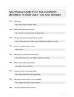 SSA Window EXAM PORTAGE LEARNING  MICROBIO 74 BIOD QUESTION AND  ANSWER