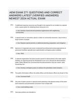 AEM EXAM 271 QUESTIONS AND CORRECT ANSWERS LATEST (VERIFIED ANSWERS) NEWEST 2024 ACTUAL EXAM