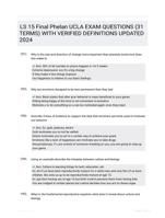 LS 15 Final Phelan UCLA EXAM QUESTIONS (31 TERMS) WITH VERIFIED DEFINITIONS UPDATED 2024